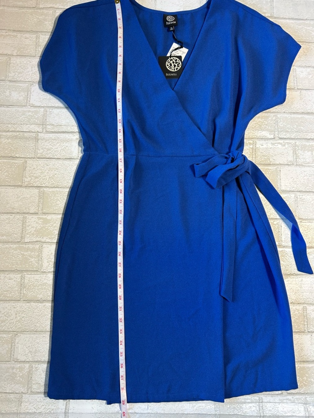 bobeau Cobalt Blue Wrap Midi Dress - Picture 4 of 8